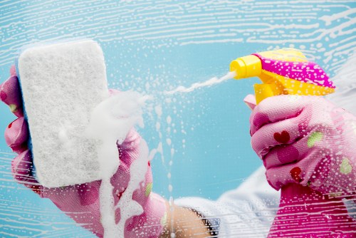Regular cleaning service covering bathrooms, floors, and high-touch surfaces in Canary Wharf