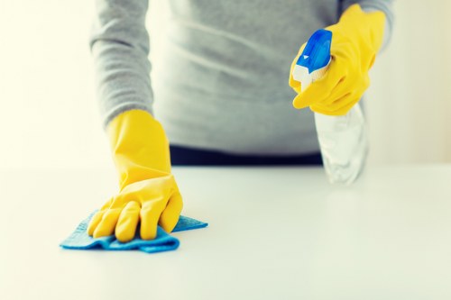 Professional house cleaning in a Canary Wharf apartment building