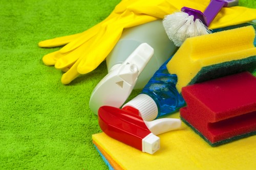 Professional cleaning routine in a Canary Wharf high-rise apartment
