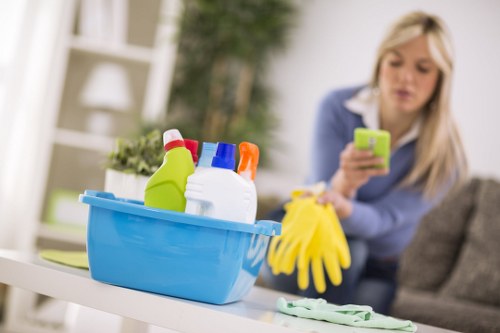 Kitchen and bathroom deep cleaning in a modern Canary Wharf property